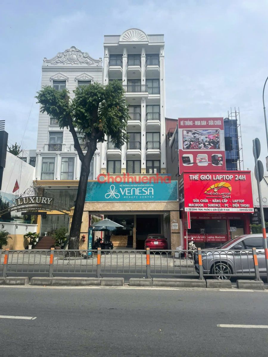 CHO THUÊ TÒA NHÀ MẶT TIỀN 752 QUANG TRUNG, GÒ VẤP - HẦM, THANG MÁY, PCCC