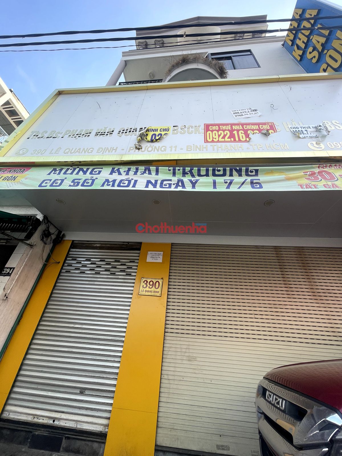 Cho thuê nhà mặt tiền Lê Quang Định, DT 6,2x12m, trệt trống suốt, 3 lầu, 4 phòng