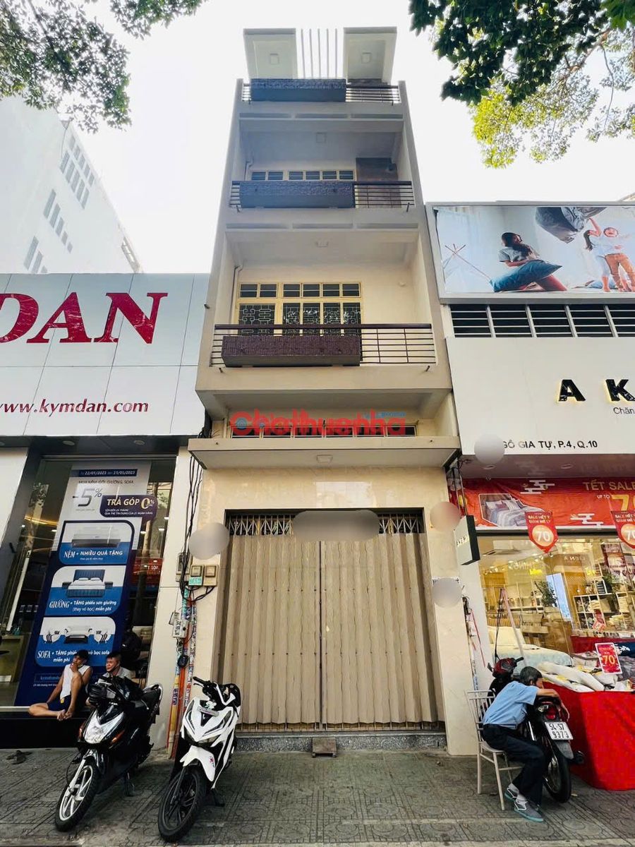 CHO THUÊ GẤP NHÀ 1 TRỆT 3 LẦU, DT 4x20M, MẶT TIỀN KINH DOANH ĐƯỜNG NGÔ GIA TỰ, QUẬN 10