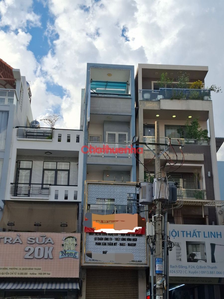 Cho thuê nhà mặt tiền đường Bạch Đằng,  Phường 24,  Bình Thạnh. 