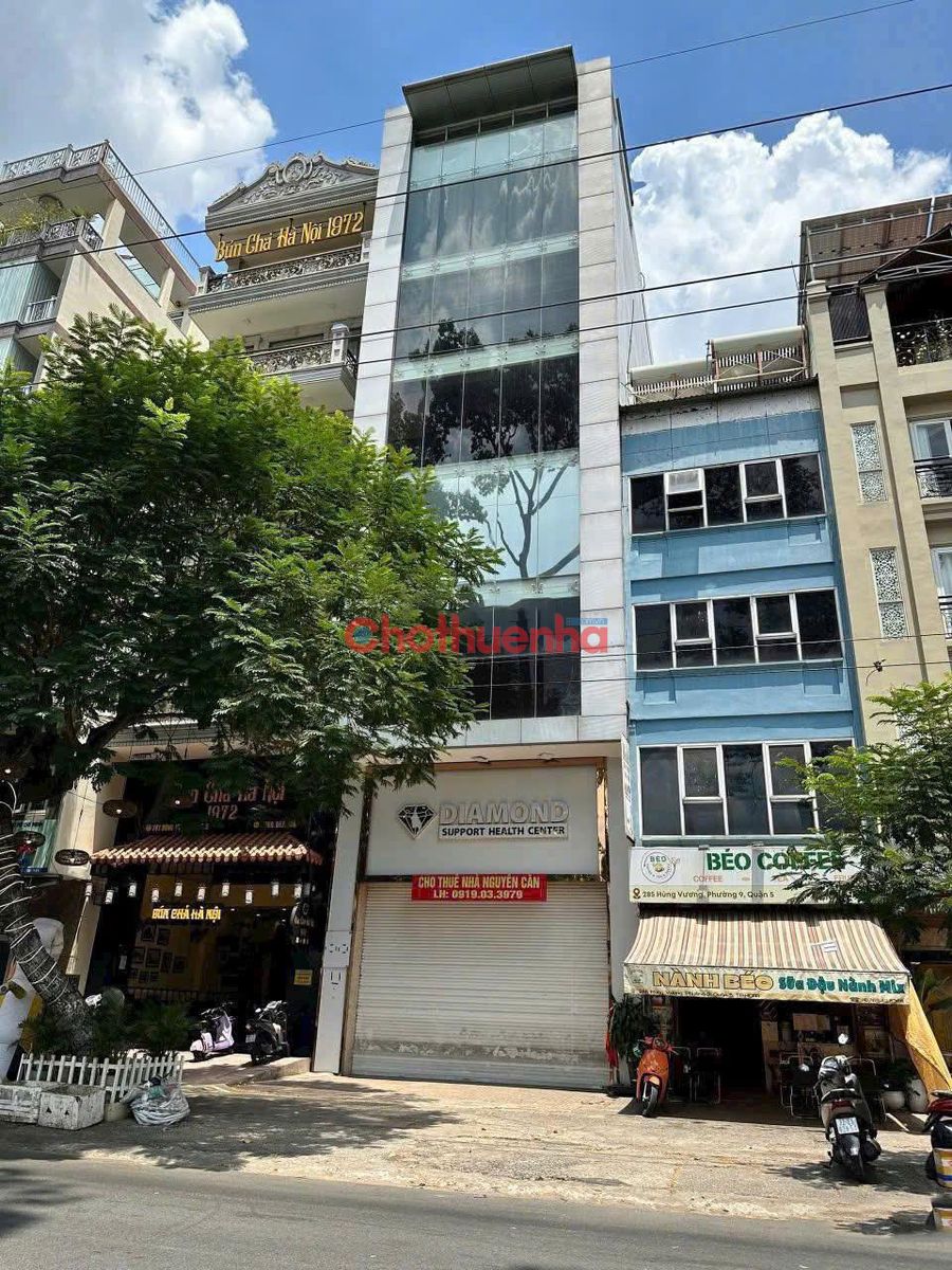 CHO THUÊ TÒA NHÀ MẶT TIỀN 283 ĐƯỜNG HÙNG VƯƠNG, QUẬN 5 - 1 HẦM 6 LẦU – THANG MÁY