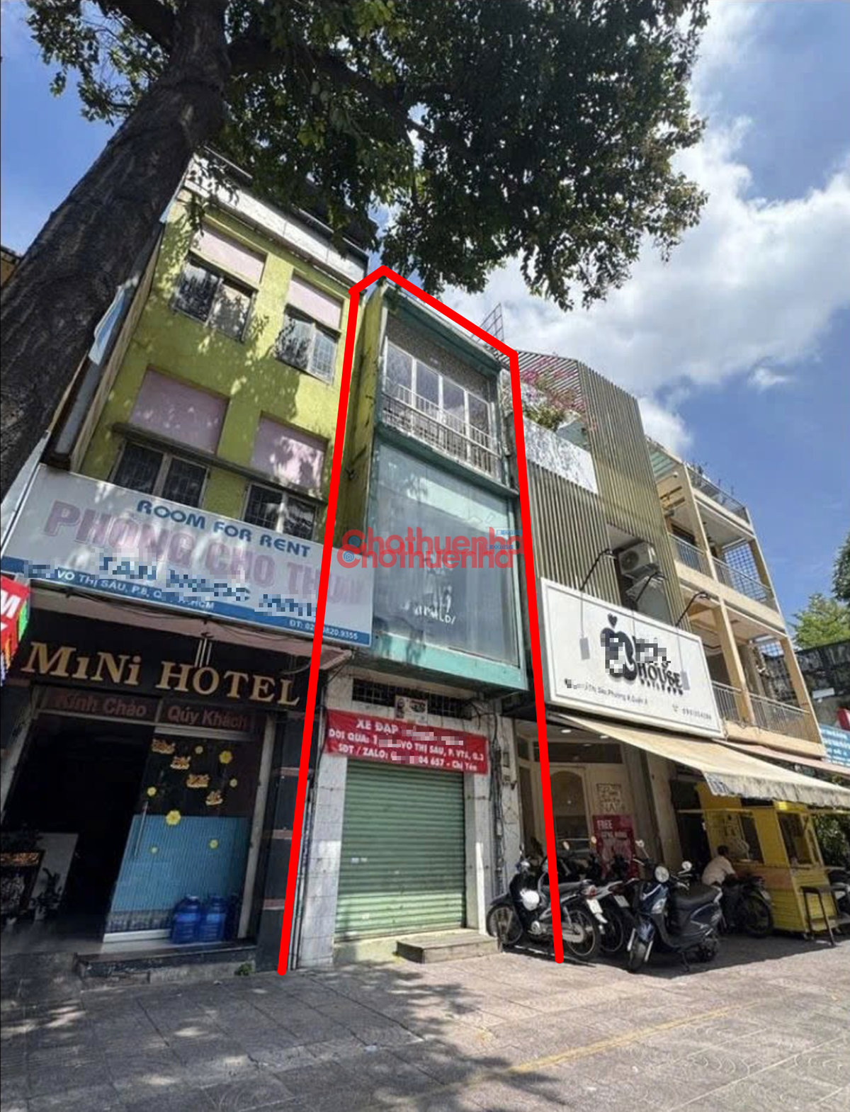 CHO THUÊ NHÀ MẶT TIỀN VÕ THỊ SÁU QUẬN 3 - VỈA HÈ RỘNG - MT NHẬN DIỆN