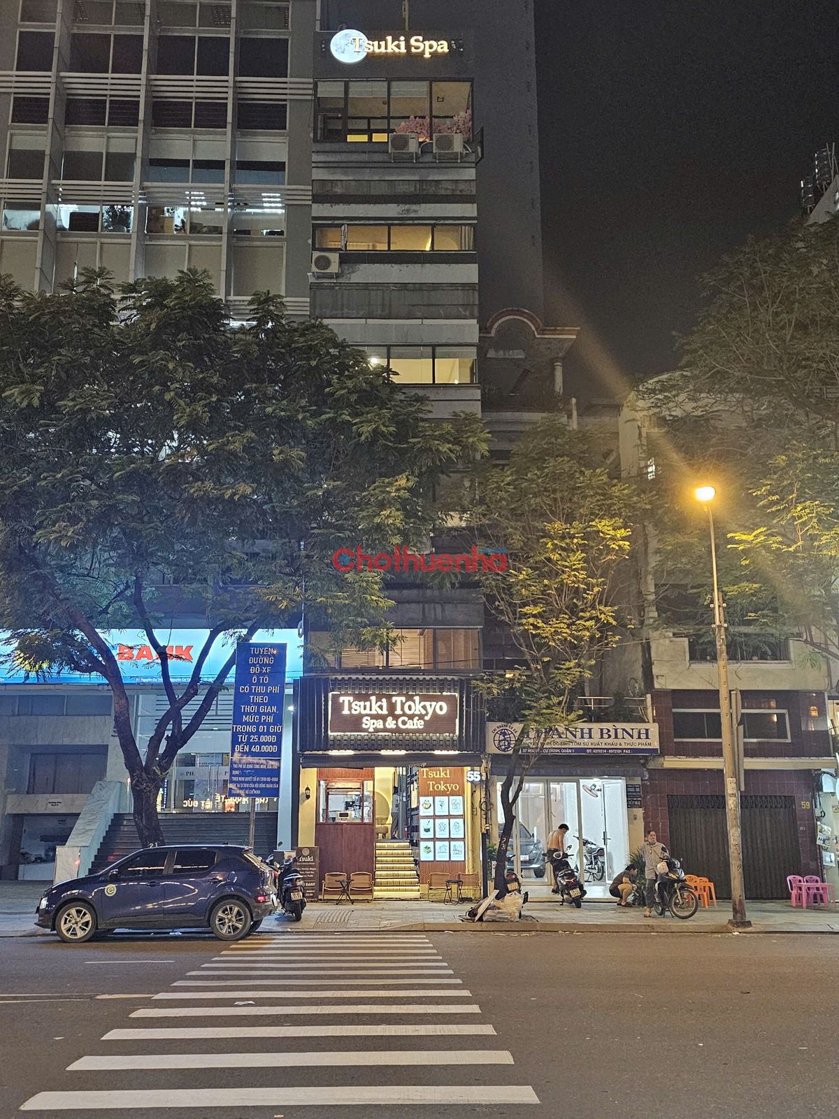 CHO THUÊ NHÀ MẶT TIỀN 55 ĐƯỜNG NGUYỄN CƯ TRINH ,QUẬN 1, CÓ HẦM, THANG MÁY