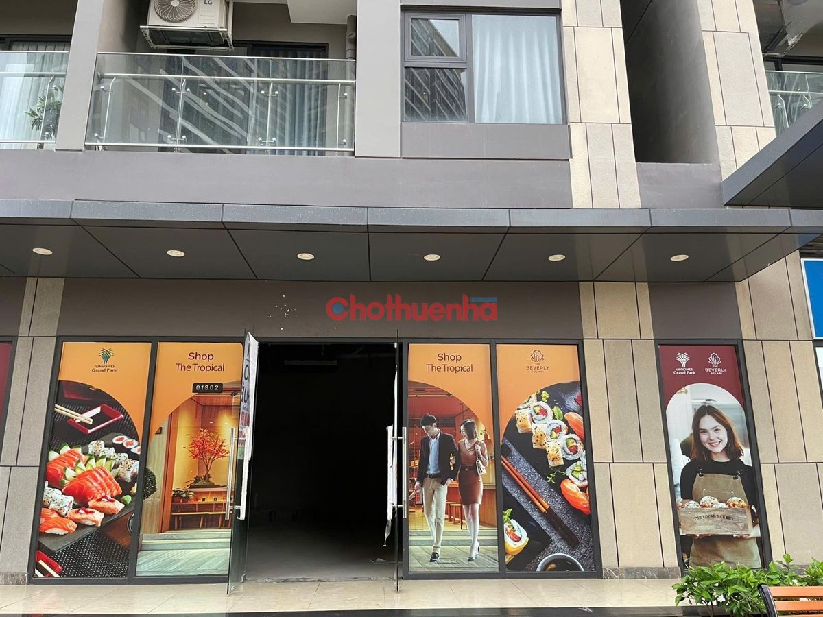 CHO THUÊ SHOPHOUSE CHUNG CƯ VIMHOMES GRAND PARK - DIỆN TÍCH 62M2 - GIÁ THUÊ 50 TRIỆU