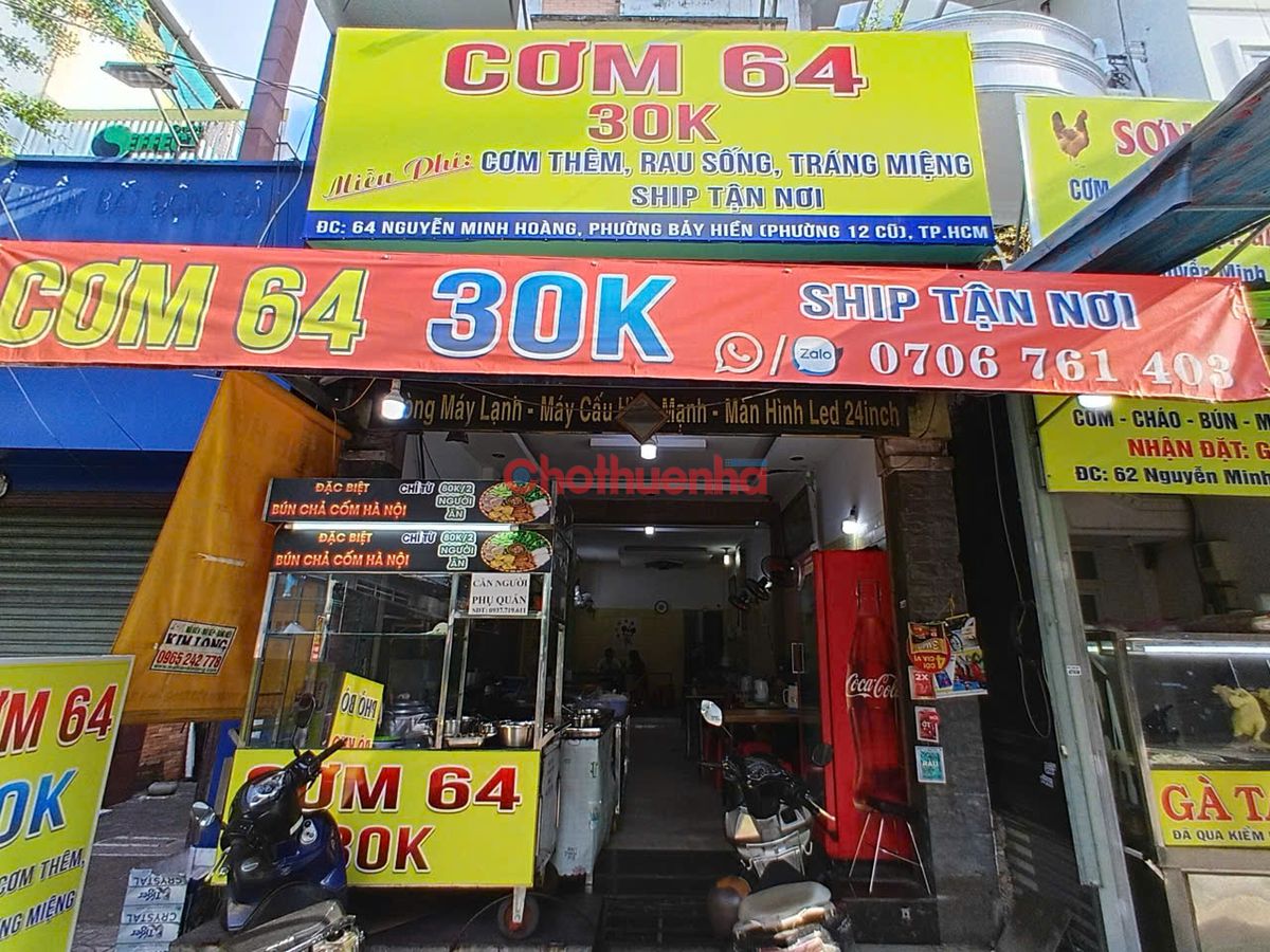 Cho thuê mặt bằng tại đường Nguyễn Minh hoàng Phường 12 Quận Tân Bình_ Ngang 4mx 22m