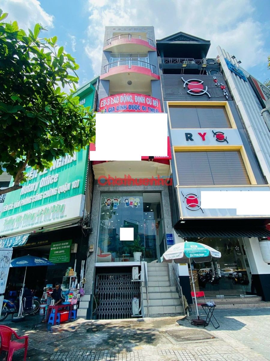 CHO THUÊ NHÀ, CÓ HẦM -  5 TẦNG SUỐT - MẶT TIỀN LÊ HỒNG PHONG, QUẬN 10