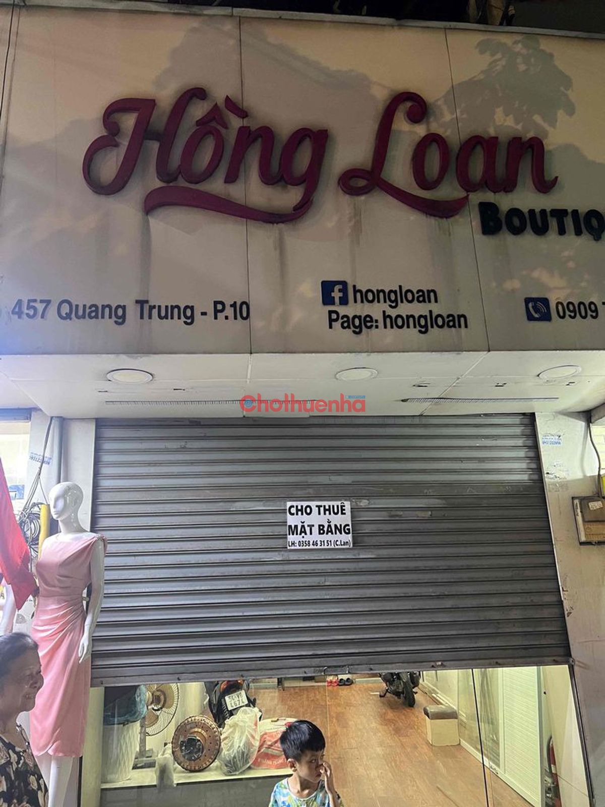 Cho thuê mặt bằng mặt tiền đường Quang Trung, Phường 10, Quận Gò Vấp