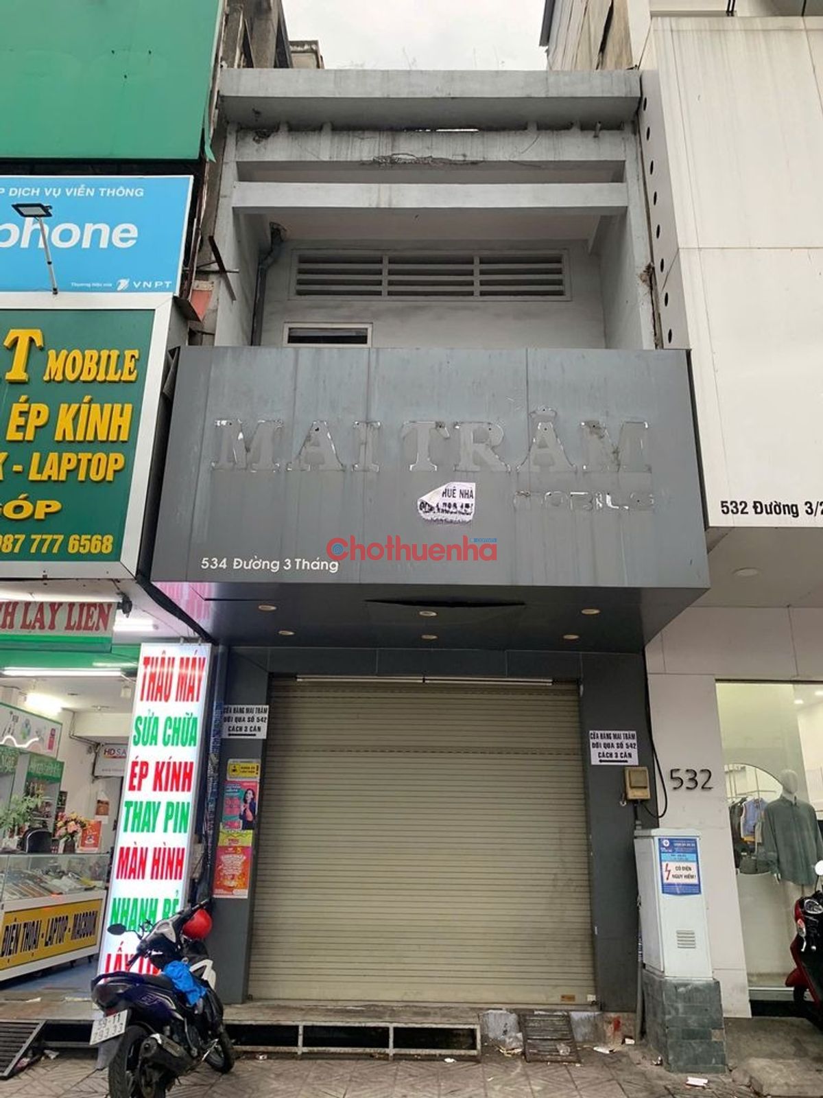 Cho thuê nhà mặt tiền đường 3 tháng hai quận 10. 400m2