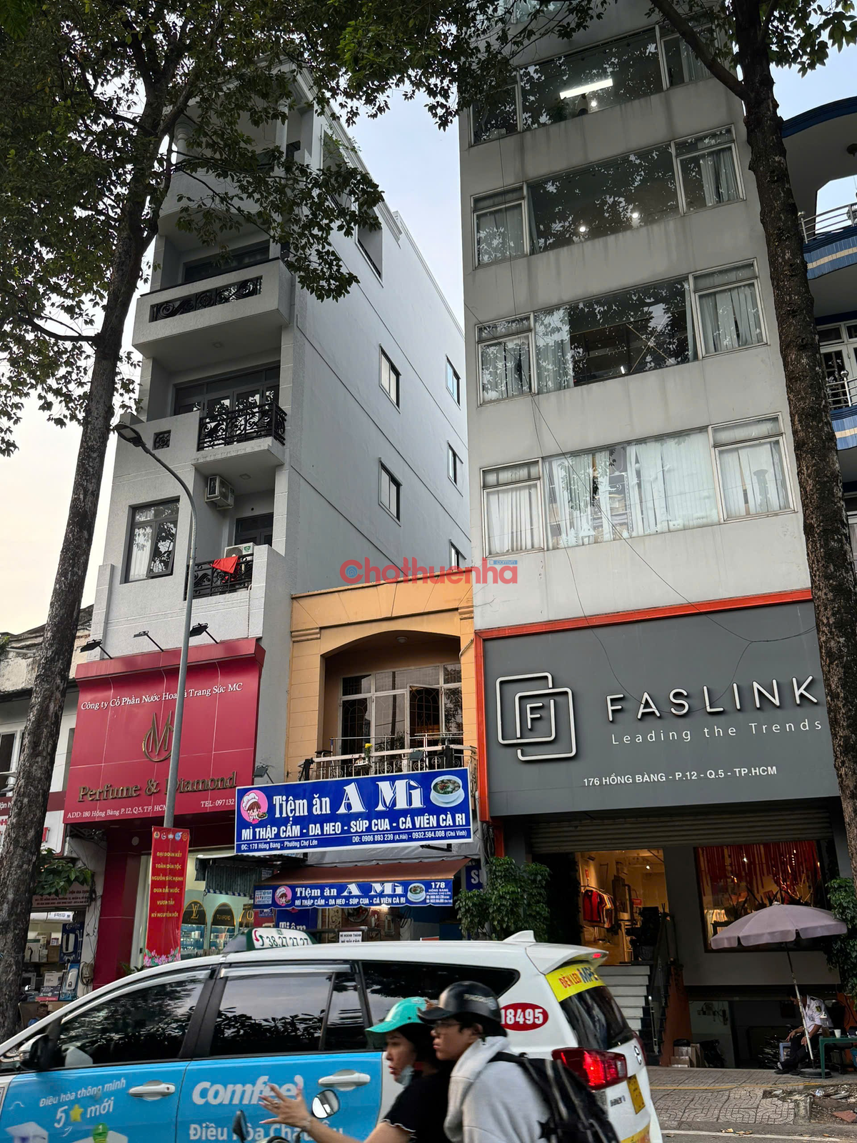 CHO THUÊ NHÀ MẶT TIỀN ĐƯỜNG HỒNG BÀNG QUẬN 5 - 6 TẦNG CÓ THANG MÁY  