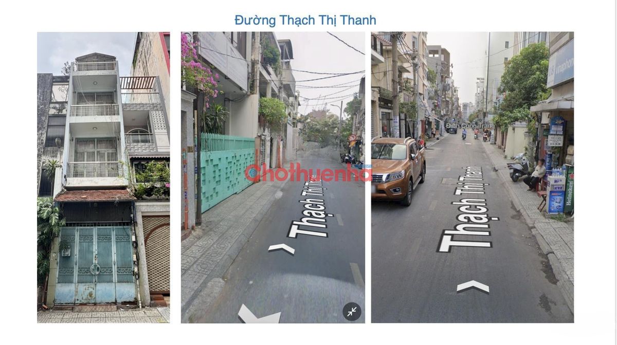 CHO THUÊ NHÀ 1 TRỆT 3 LẦU - MẶT TIỀN ĐƯỜNG THẠCH THỊ THANH, QUẬN 1 - GIÁ 35 TRIỆU