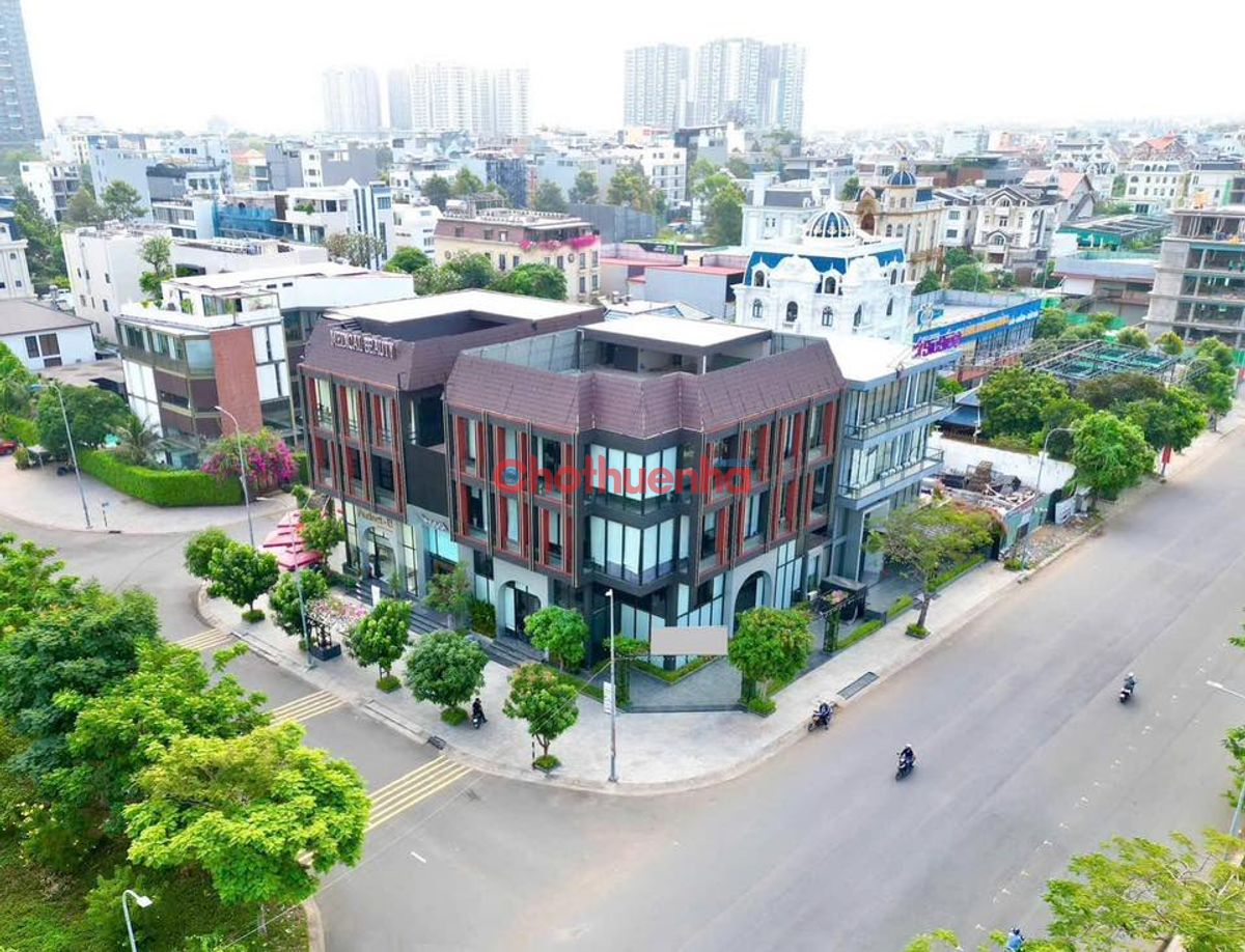 Cho thuê tòa nhà góc 2MT 29 Trần Quý Kiên, Thạnh Mỹ Lợi, DT lớn, view sông