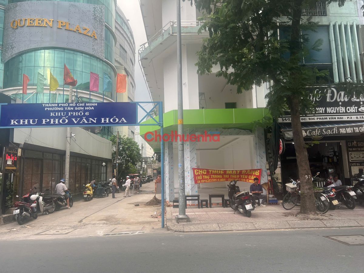 CHO THUÊ NHÀ PHẠM VĂN HAI, QUẬN TÂN BÌNH – TRỆT 2 LẦU SÂN THƯỢNG – GÓC 2 MẶT TIỀN