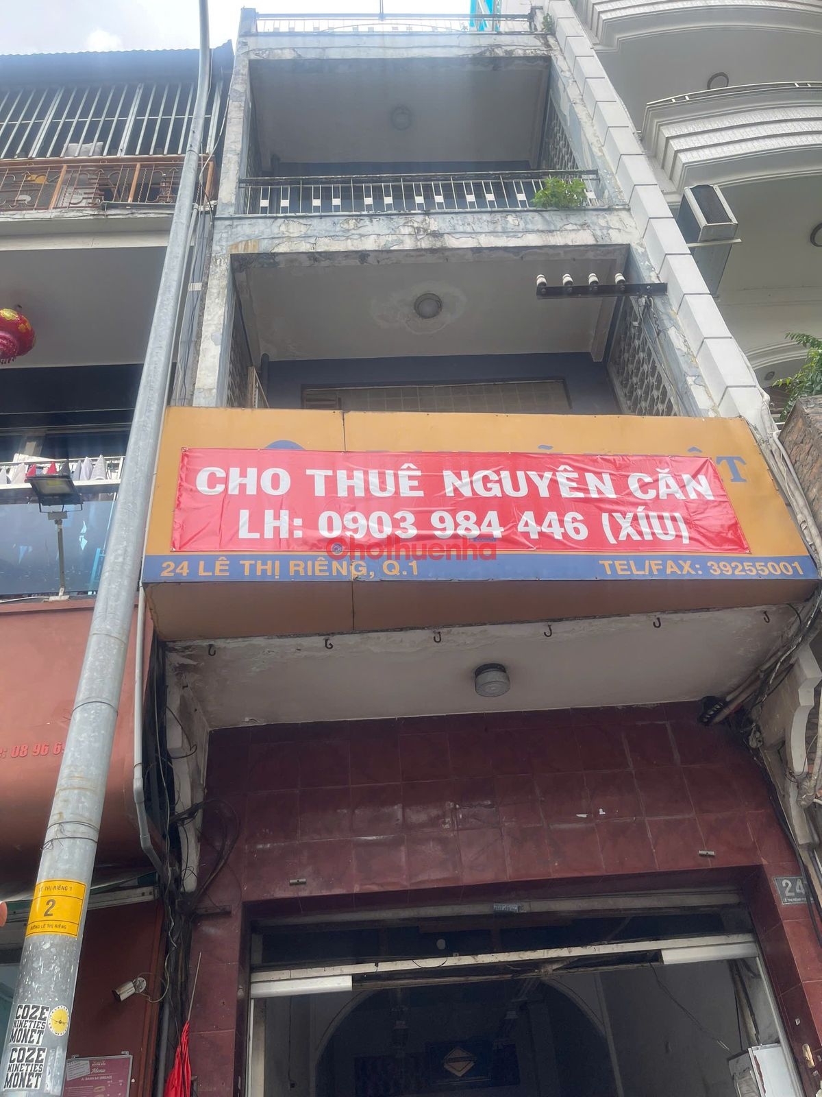 CHO THUÊ NHÀ PHỐ - SHOPHHOUSE MẶT TIỀN 24 LÊ THỊ RIÊNG, QUẬN 1