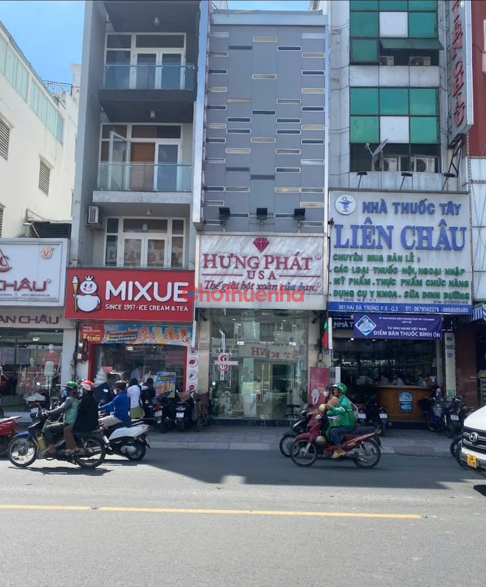 CHO THUÊ NHÀ MT HAI BÀ TRƯNG, QUẬN 3 – TRỆT LỬNG 2 LẦU SÂN THƯỢNG