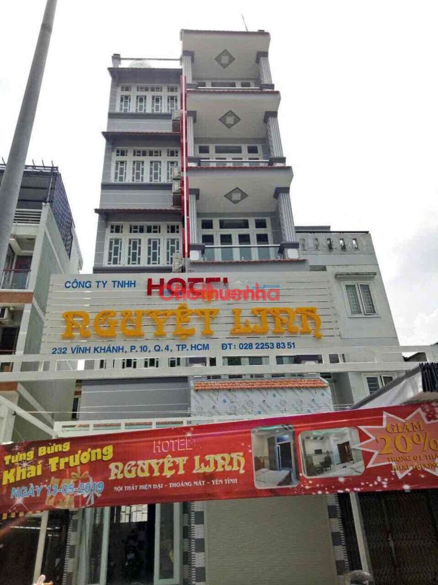 CHO THUÊ TÒA NHÀ KINH DOANH KHÁCH SẠN VĨNH KHÁNH QUẬN 4, 5 TẦNG, 14 PHÒNG, FULL NỘI THẤT
