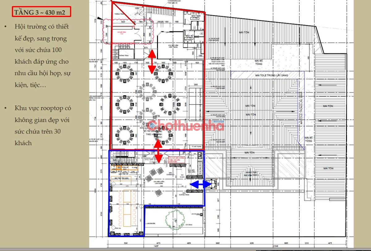 CHO THUÊ LẦU 3 SẢNH PHỨC HỢP NHÀ HÀNG LÝ CHÍNH THẮNG – QUẬN 3