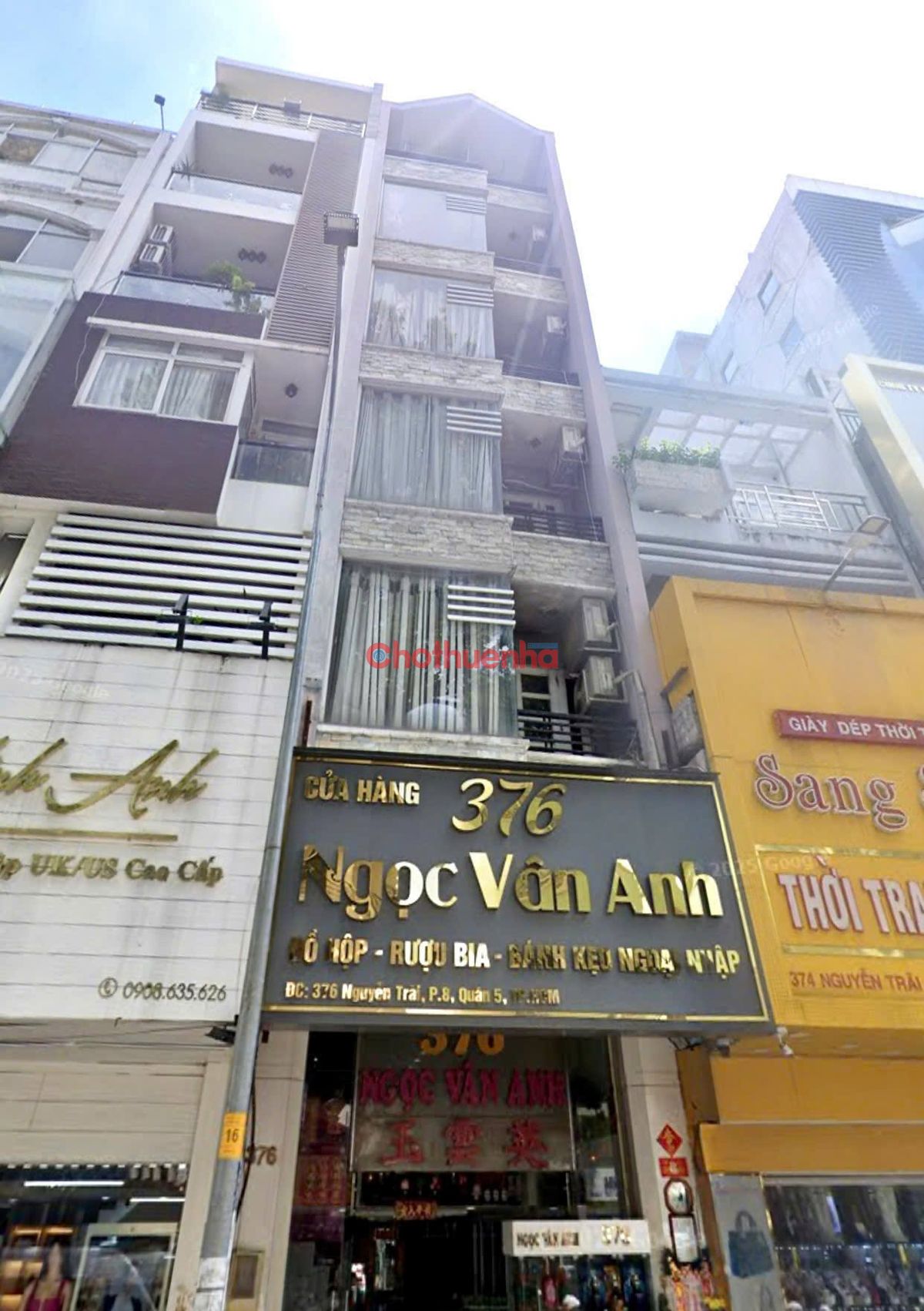 CHO THUÊ NHÀ MẶT TIỀN NGUYỄN TRÃI, QUẬN 5 – 1 TRỆT 4 LẦU