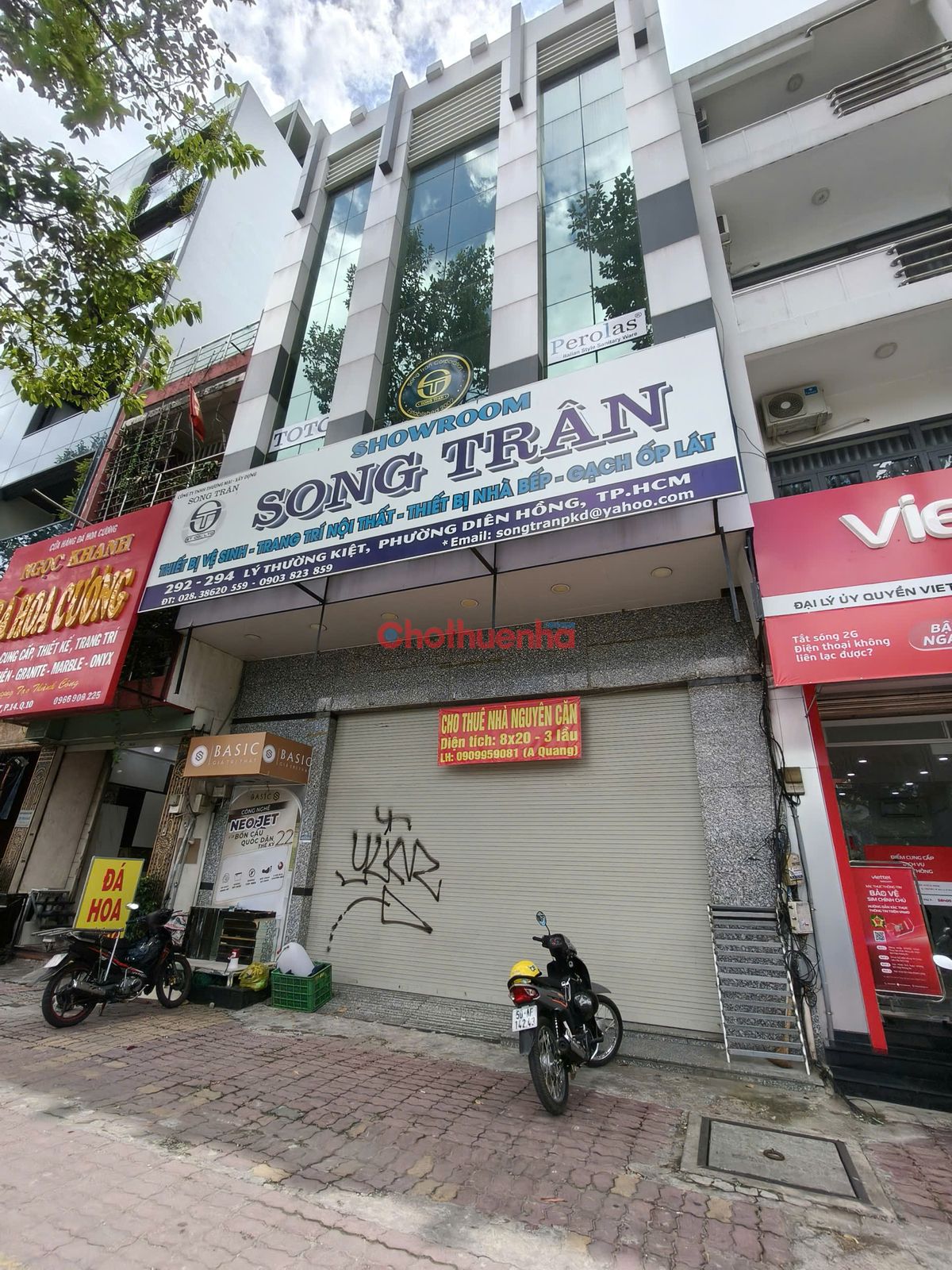 CHO THUÊ TÒA NHÀ ĐƯỜNG LÝ THƯỜNG KIỆT, QUẬN 10 – 8X20M – TRỆT 3 LẦU