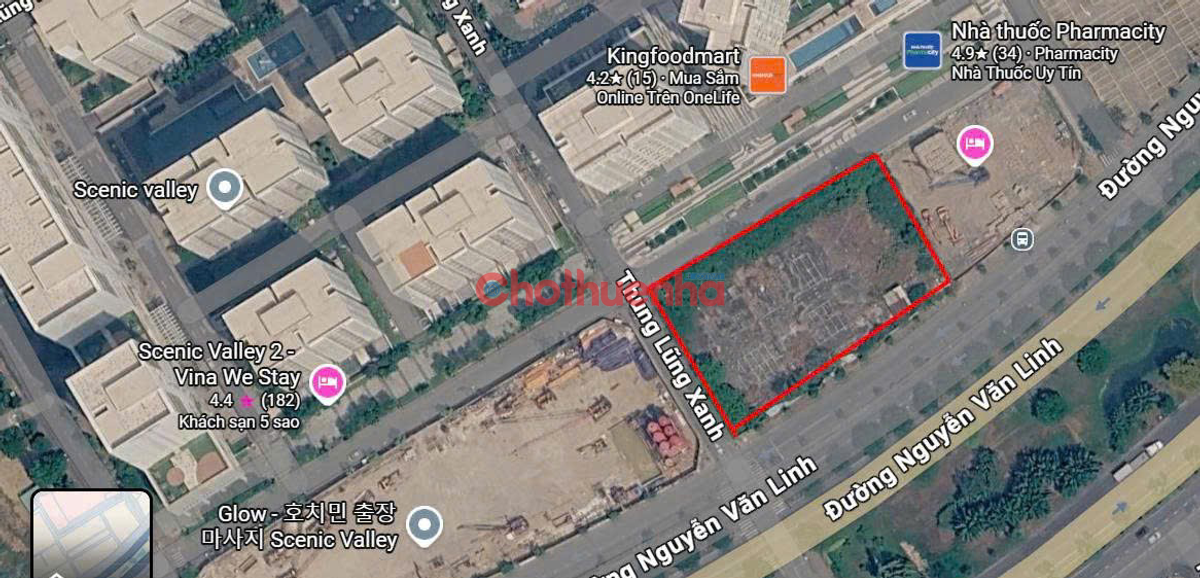 CHO THUÊ ĐẤT NGUYỄN VĂN LINH PHÚ MỸ HƯNG 4.300M² ĐỐI DIỆN CRESCENT MALL