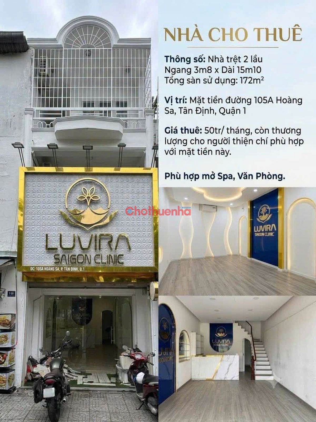CHO THUÊ NHÀ MẶT TIỀN HOÀNG SA, TÂN ĐỊNH, QUẬN 1