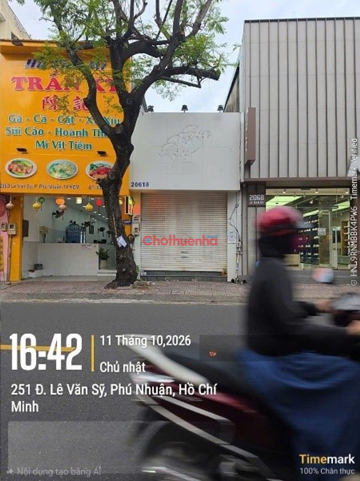 CHO THUÊ MẶT BẰNG 206C LÊ VĂN SỸ, PHƯỜNG 10, QUẬN PHÚ NHUẬN – GIÁ 50 TRIỆU/THÁNG
