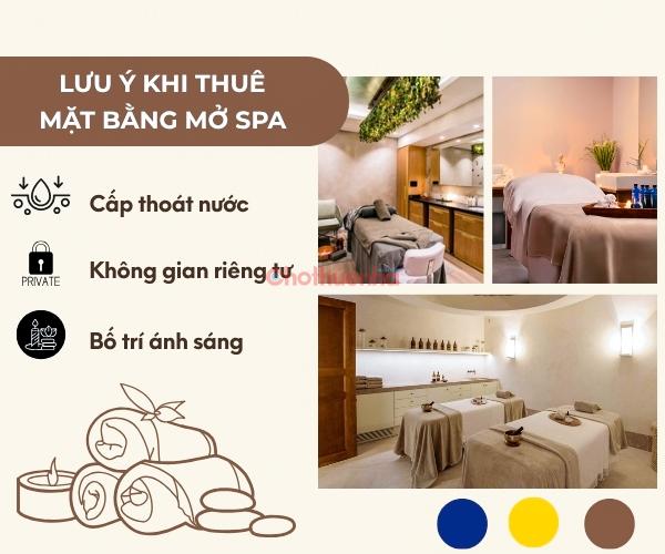 Lưu ý khi thuê mặt bằng mở spa về yêu cầu cấp thoát nước và không gian