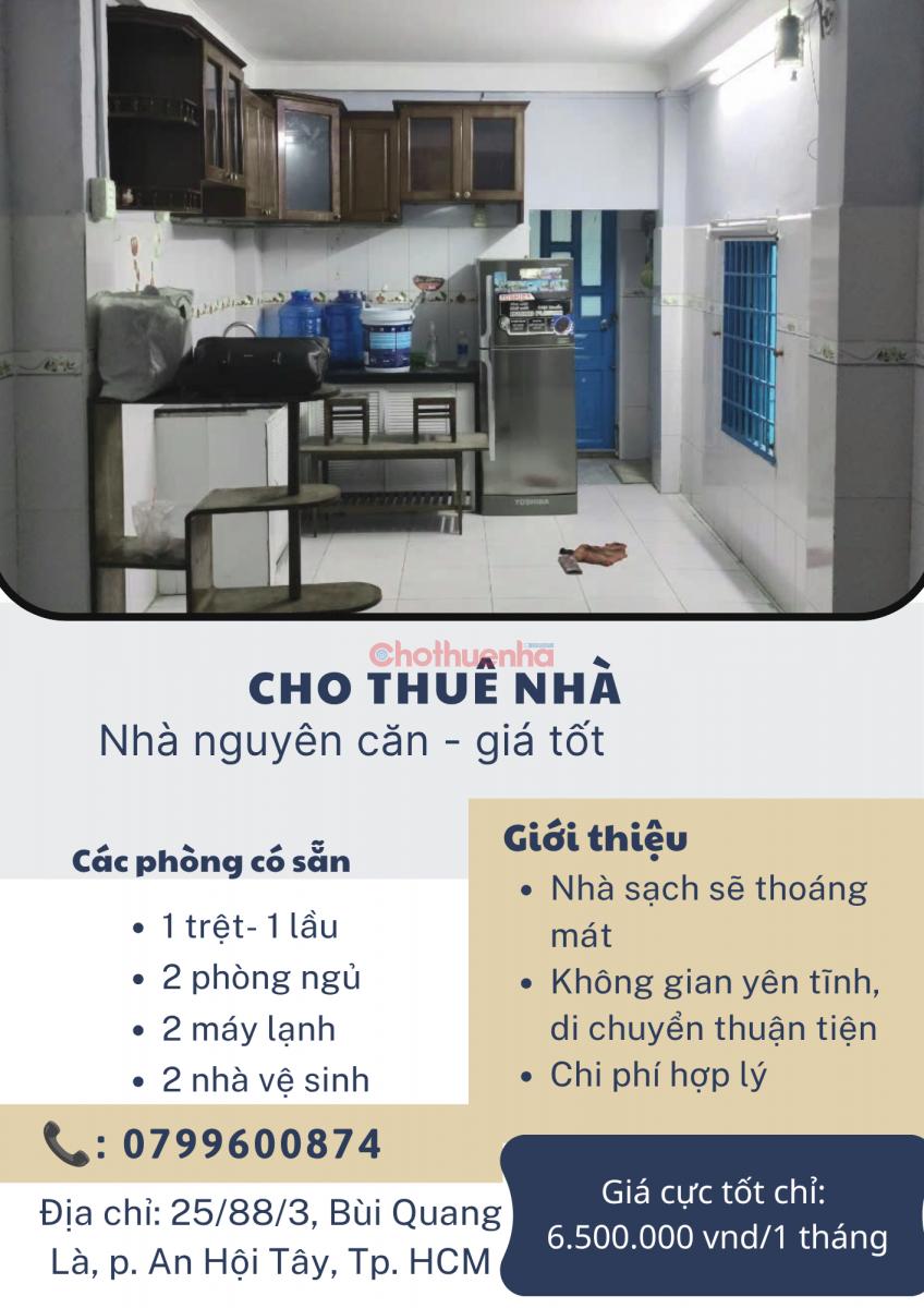 CHO THUÊ NHÀ NGUYÊN CĂN (GIÁ TỐT)