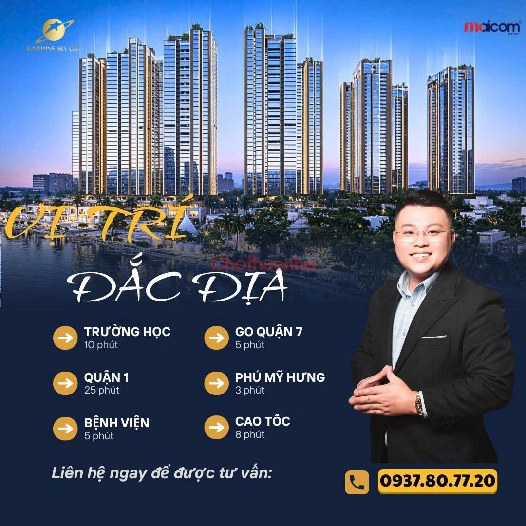 Căn hộ Q7 view sông Sunshine Sky City cao cấp Q7 liền kề Phú Mỹ Hưng giá chỉ từ 7X triệum